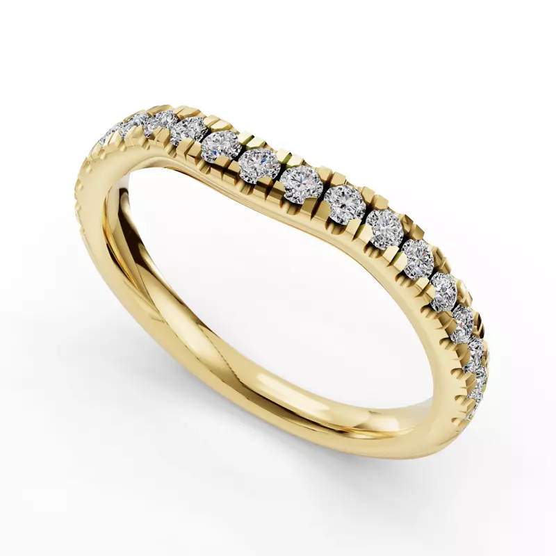14K Yellow Gold Ilana Pavé Contoured Band (2.2mm)
