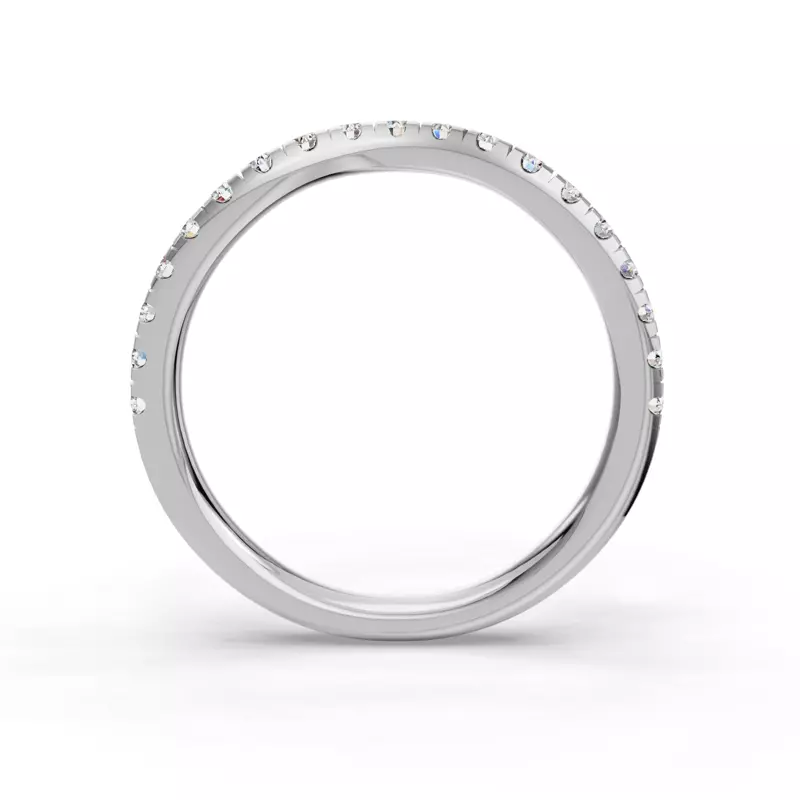 18K White Gold Ilana Pavé Contoured Band (2.2mm)