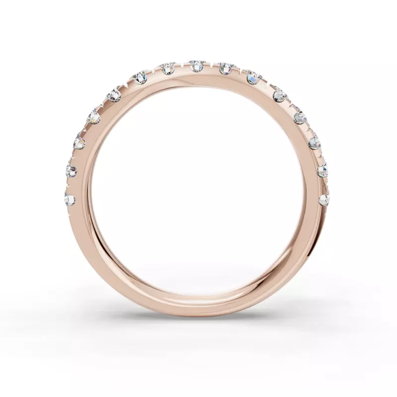 14K Rose Gold Ilana Pavé Contoured Band (2.7mm)
