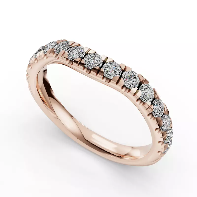 14K Rose Gold Ilana Pavé Contoured Band (2.7mm)