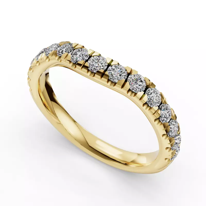 14K Yellow Gold Ilana Pavé Contoured Band (2.7mm)