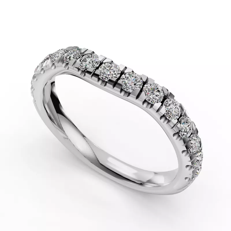 18K White Gold Ilana Pavé Contoured Band (2.7mm)