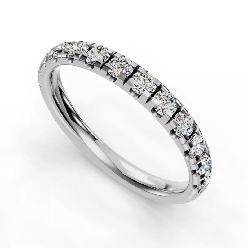 18K White Gold Emery Band (2.5mm)