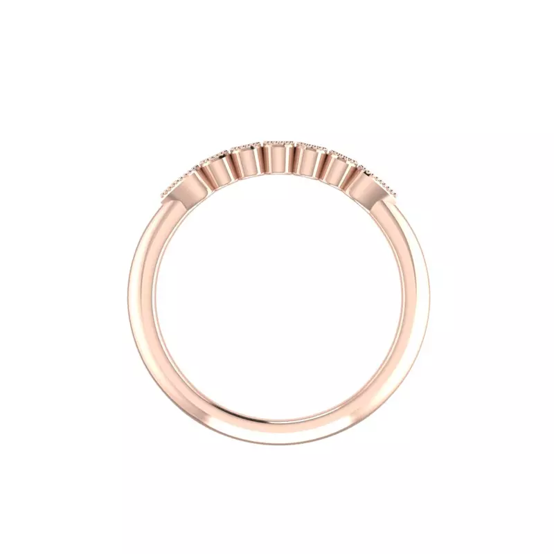 14K Rose Gold Serenity Milgrain Diamond Band