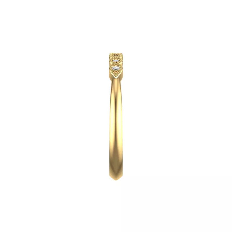 18K Yellow Gold Serenity Milgrain Diamond Band