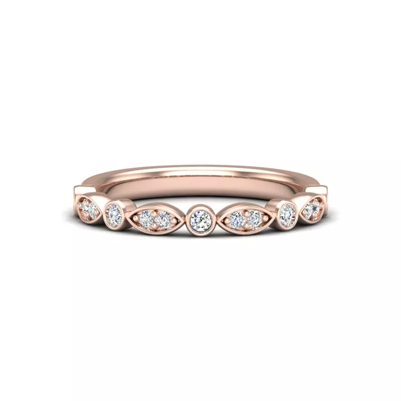 Avery Round And Marquise Diamond Band