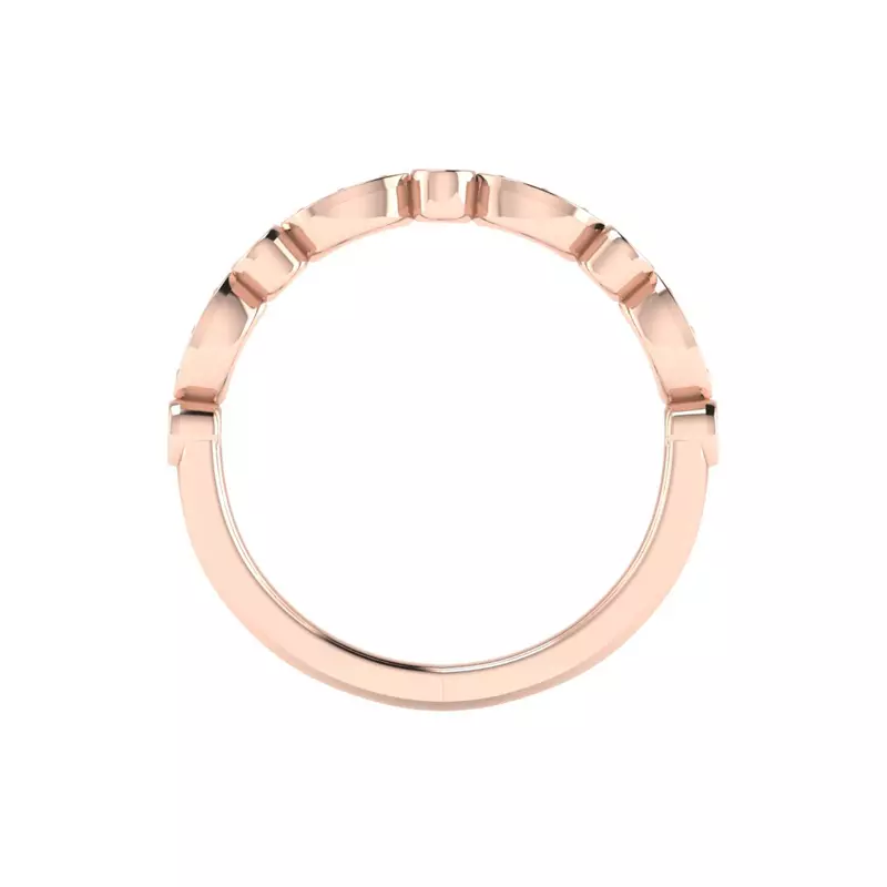 14K Rose Gold Avery Round And Marquise Diamond Band