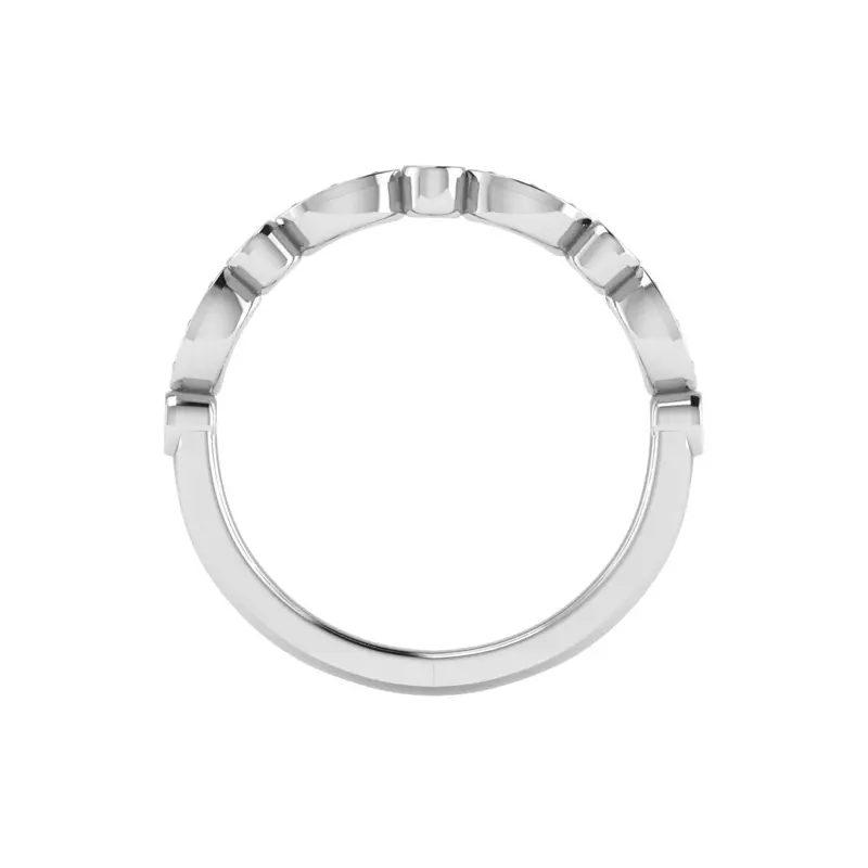 14K White Gold Avery Round And Marquise Diamond Band