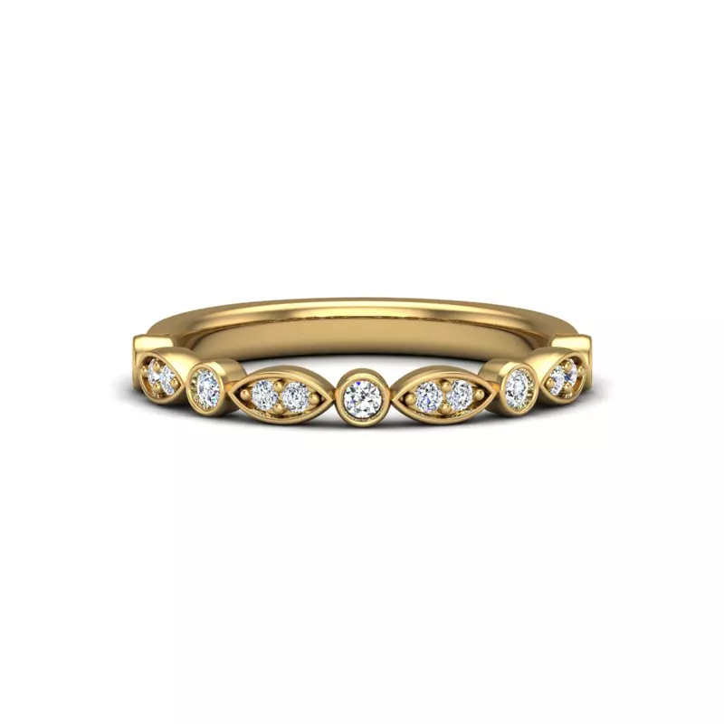 Avery Round And Marquise Diamond Band