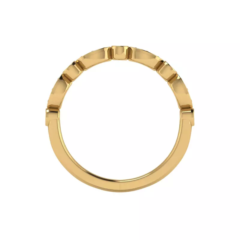 18K Yellow Gold Avery Round And Marquise Diamond Band