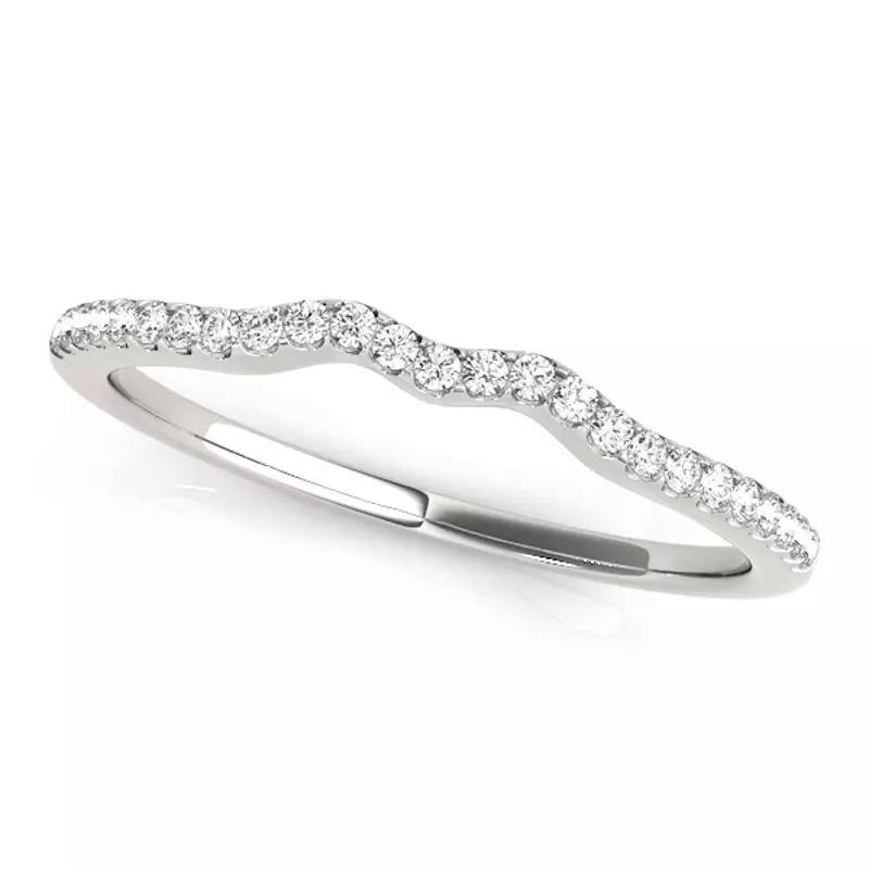 14K White Gold Peony Band