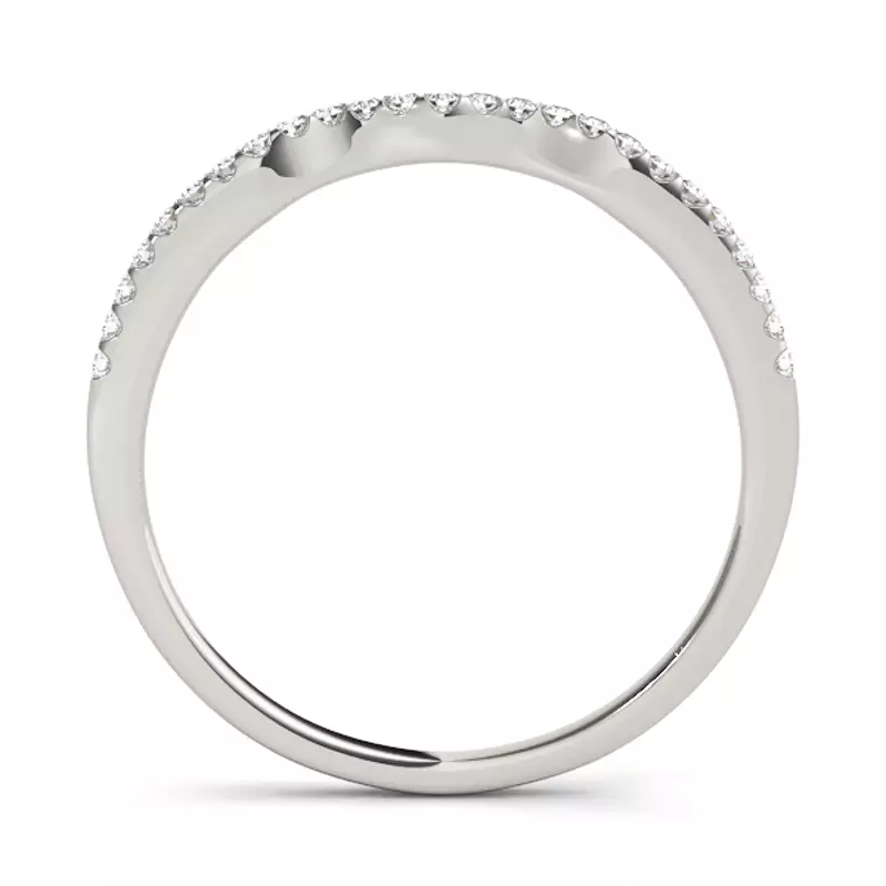 14K White Gold Peony Band