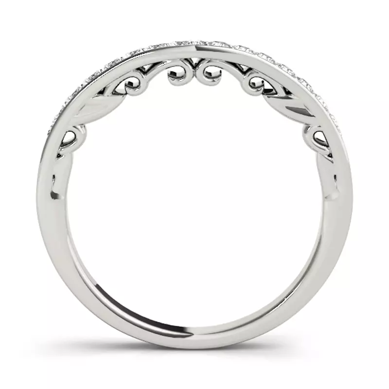 14K White Gold Magnolia Band
