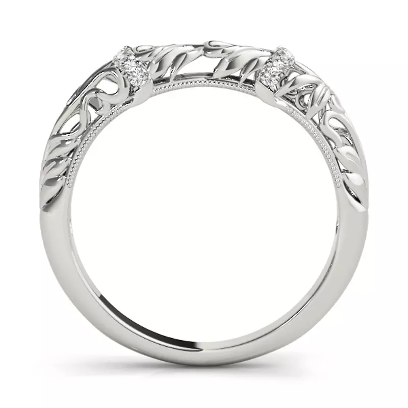 14K White Gold Libra Band