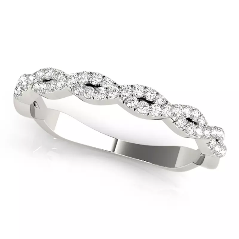 18K White Gold Jericho Band