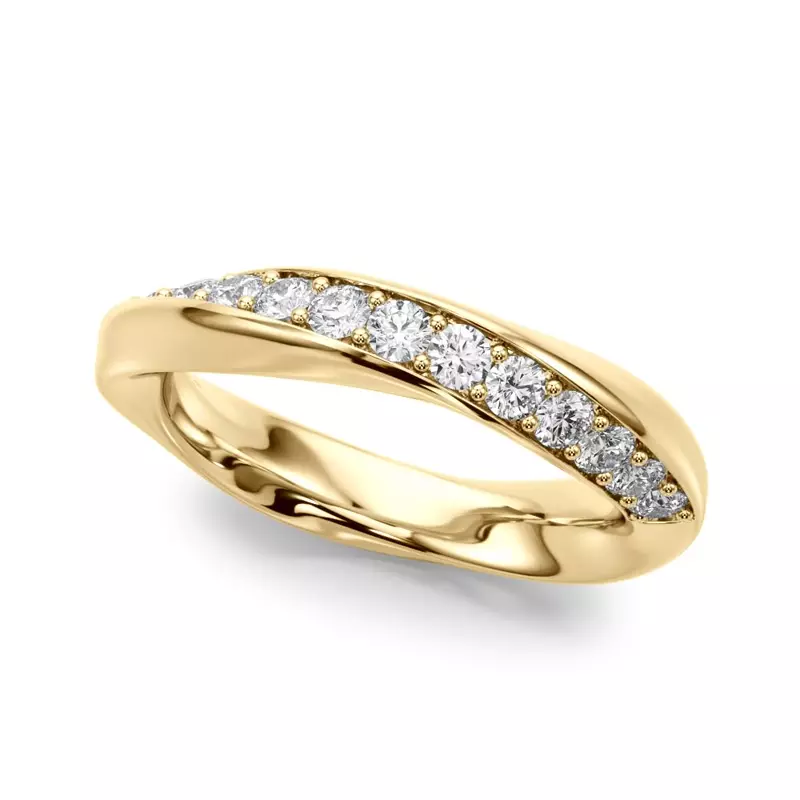 14K Yellow Gold Topaz Band