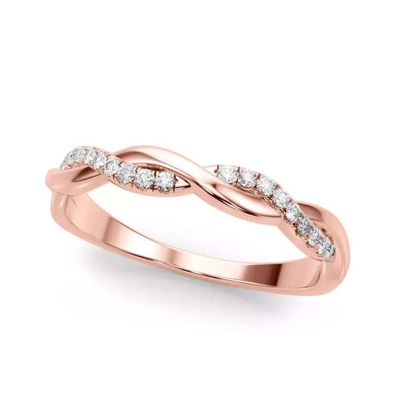 Agatha Braided Pavé Diamond Wedding Band