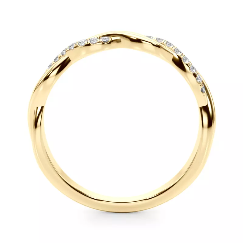 18K Yellow Gold Agatha Braided Pavé Diamond Wedding Band