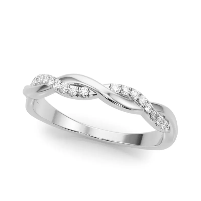 Adrianne Braided Pavé Diamond Wedding Band