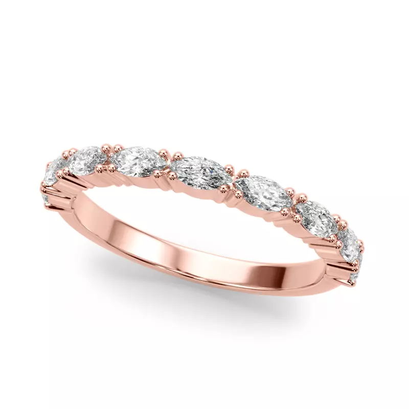 14K Rose Gold Alanis Marquise Diamond Wedding Band