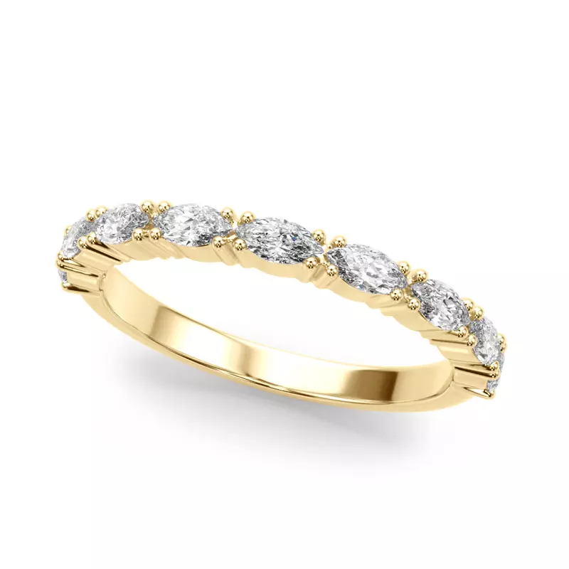 18K Yellow Gold Alanis Marquise Diamond Wedding Band
