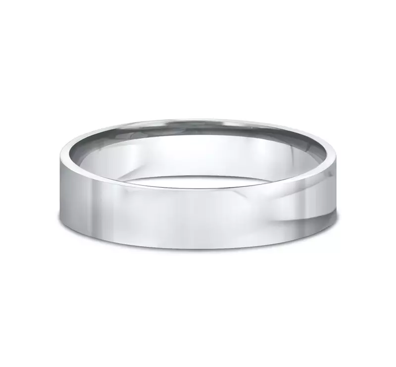 18K White Gold Flat Comfort-Fit Band (5mm)