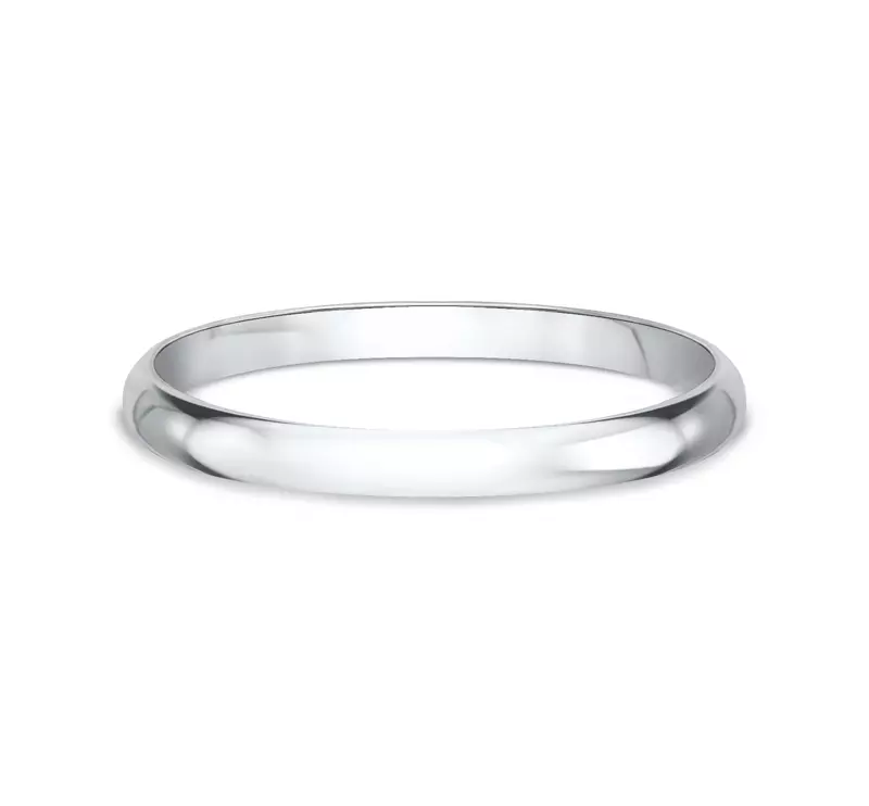 14K White Gold Slender Polished Band (1.2mm)