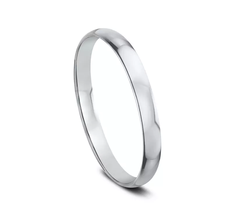 14K White Gold Slender Polished Band (1.2mm)