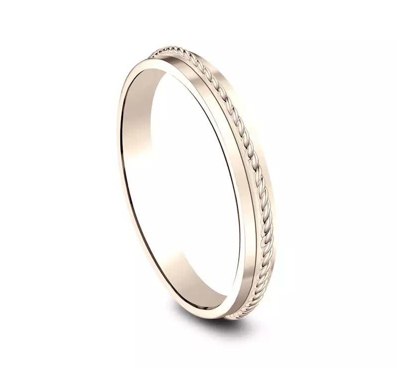 14K Rose Gold Twisted Rope Band (2mm)
