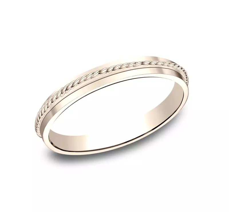14K Rose Gold Twisted Rope Band (2mm)