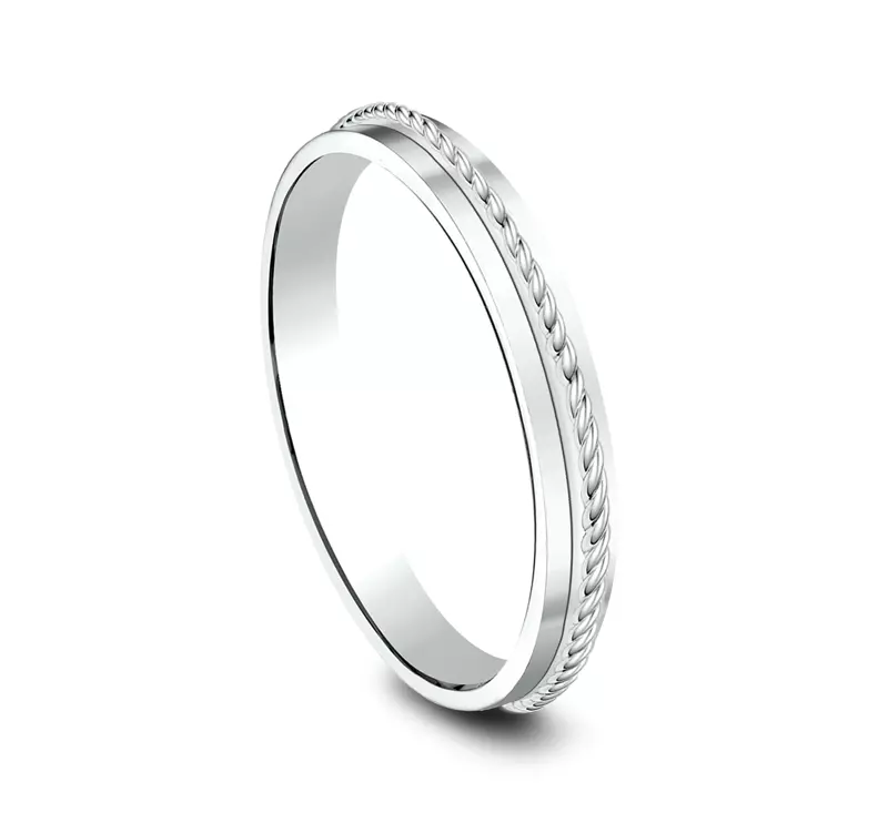 14K White Gold Twisted Rope Band (2mm)