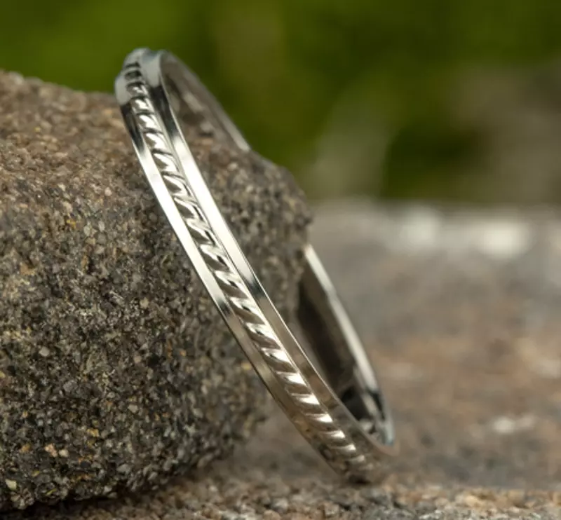 14K White Gold Twisted Rope Band (2mm)