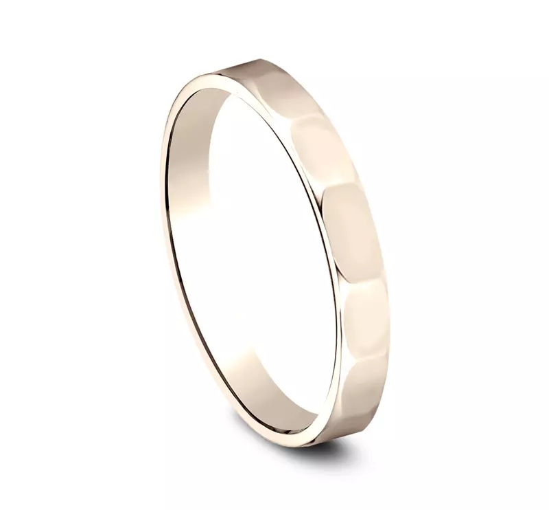 14K Rose Gold Polished Faceted Band (2mm)