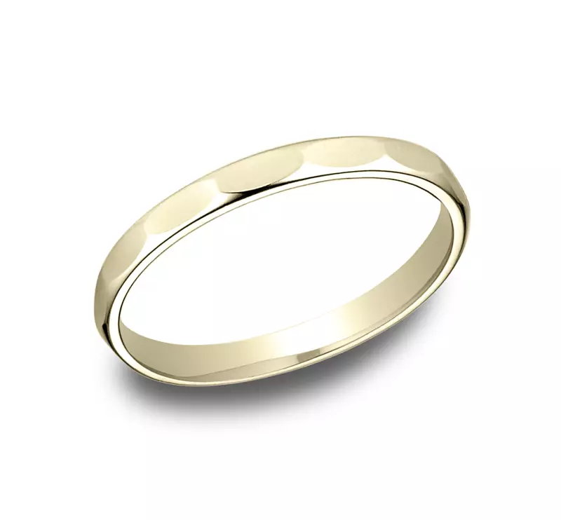 14K Yellow Gold Polished Faceted Band (2mm)