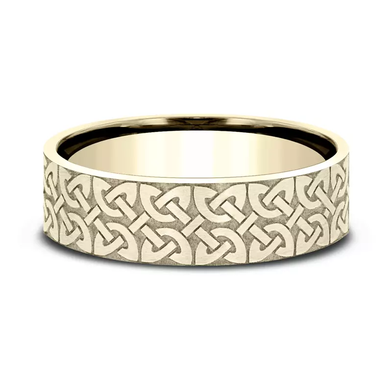 Celtic Knotwork Flat Comfort-Fit Band (7mm)