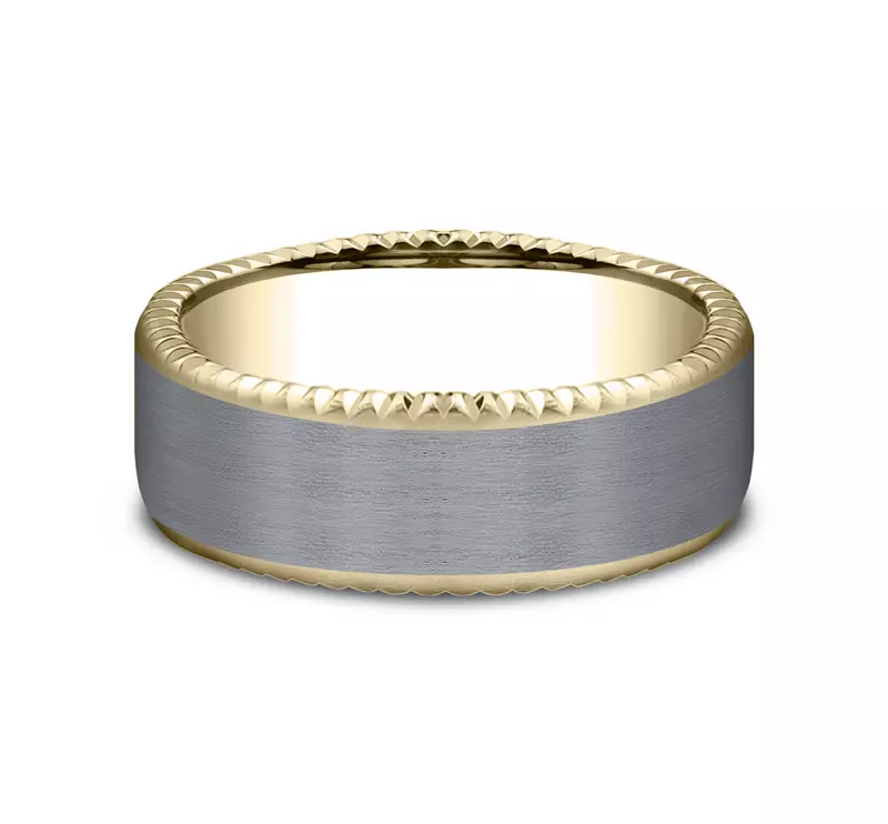 Bastion Thin Fluted Bevel Grey Tantalum Comfort-Fit Band (7.5mm)