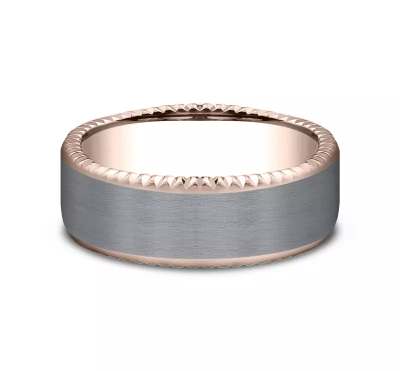 Bastion Thin Fluted Bevel Grey Tantalum Comfort-Fit Band (7.5mm)