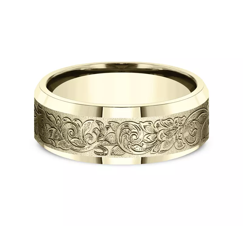Valentura Floral Scroll Comfort-Fit Band (7.5mm)
