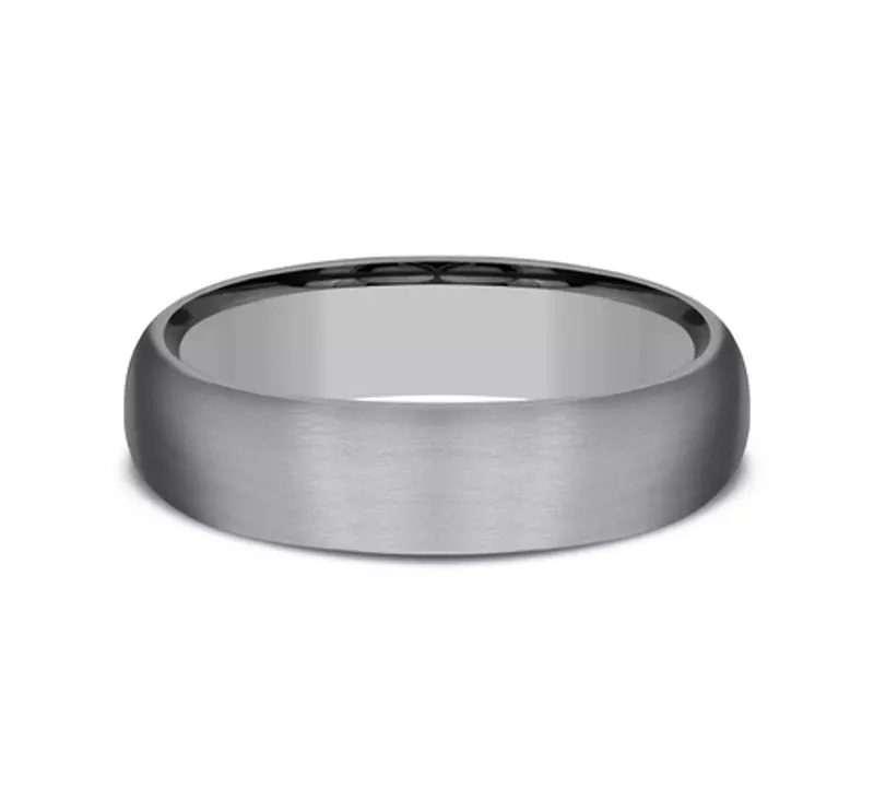 Slate Satin Dome Comfort-Fit Band (6mm)