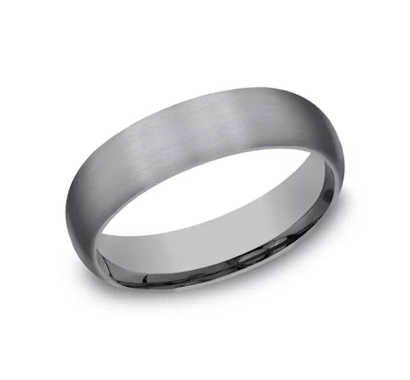 Tantalum Slate Satin Dome Comfort-Fit Band (6mm)