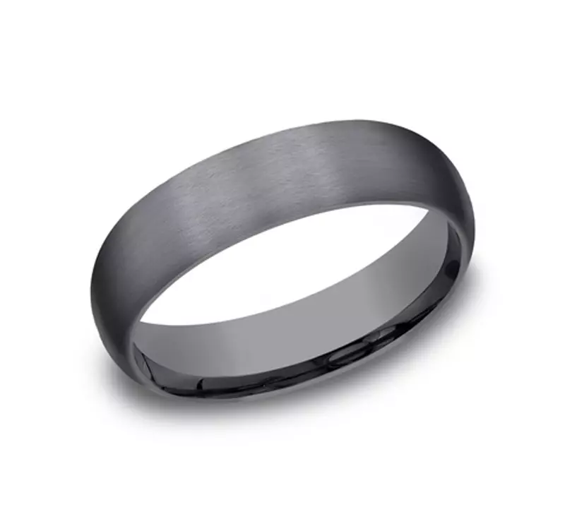 Tantalum Midnight Satin Dome Comfort-Fit Band (6mm)