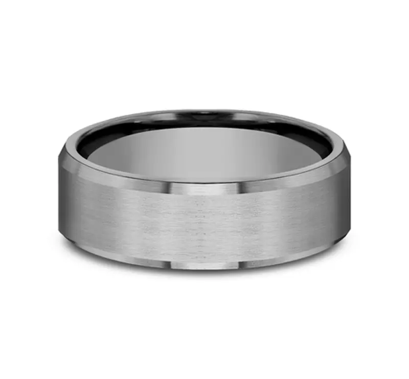 Slate Satin Beveled Comfort-Fit Band (7mm)