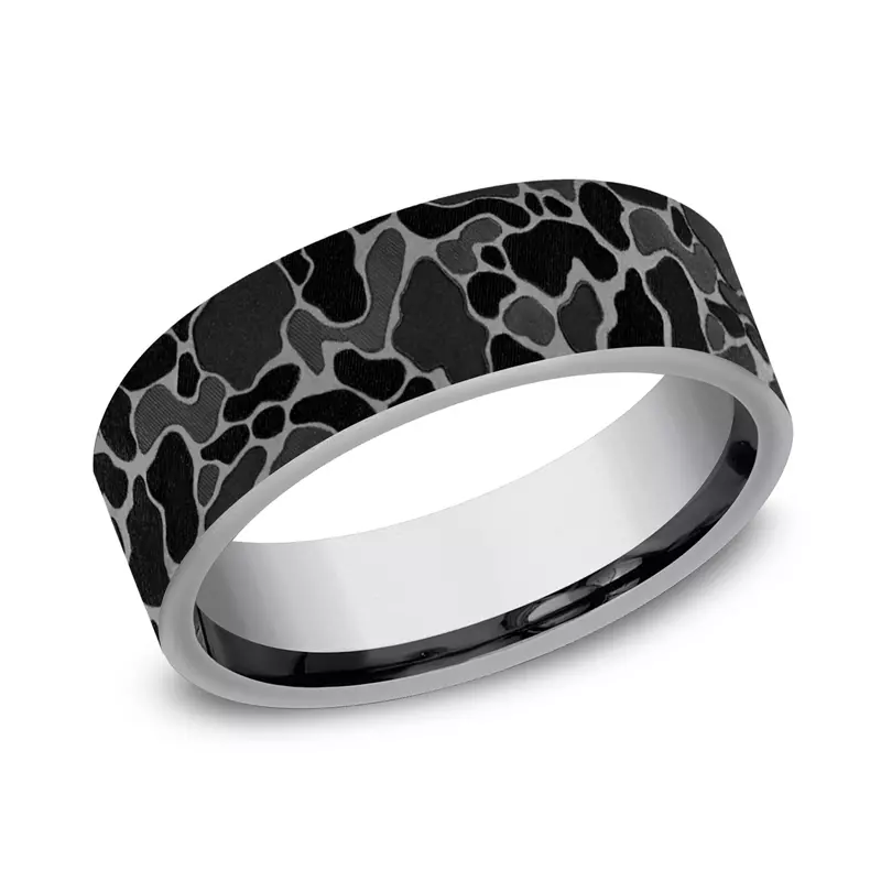 Tantalum Stealth Camo Comfort-Fit Tantalum Band (7mm)