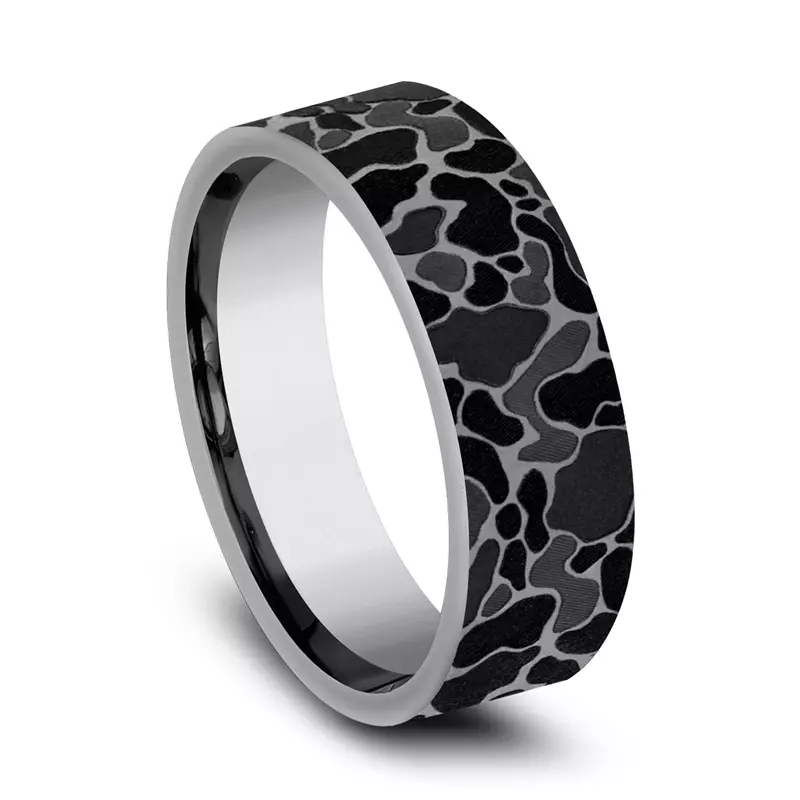 Tantalum Stealth Camo Comfort-Fit Tantalum Band (7mm)