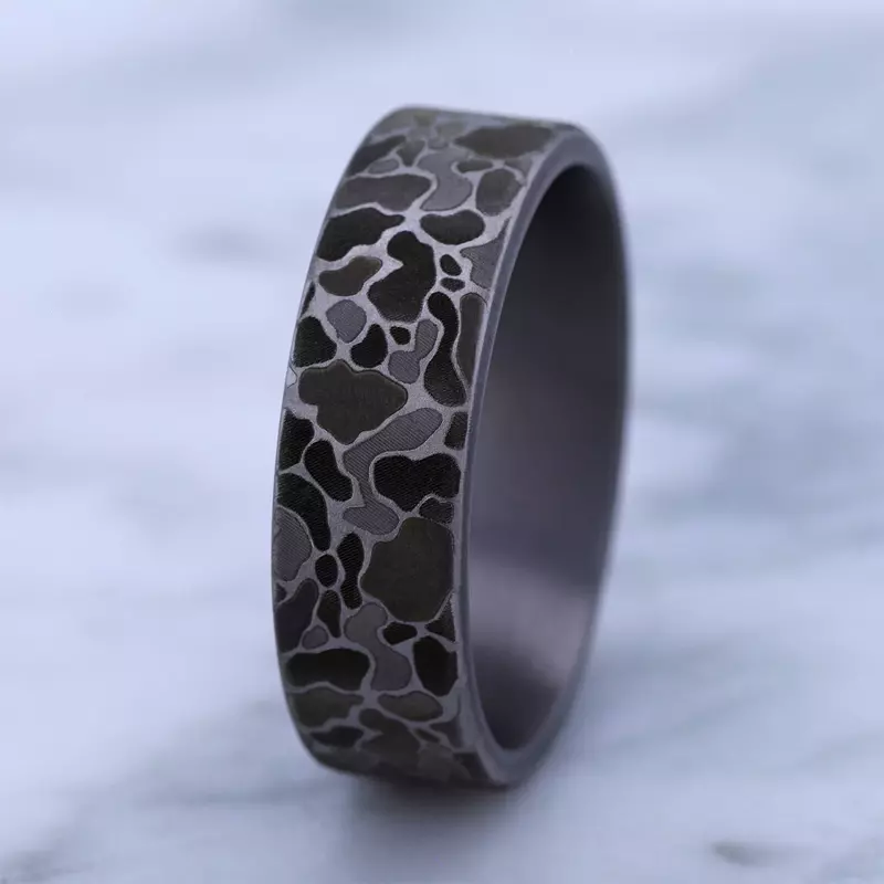 Tantalum Stealth Camo Comfort-Fit Tantalum Band (7mm)