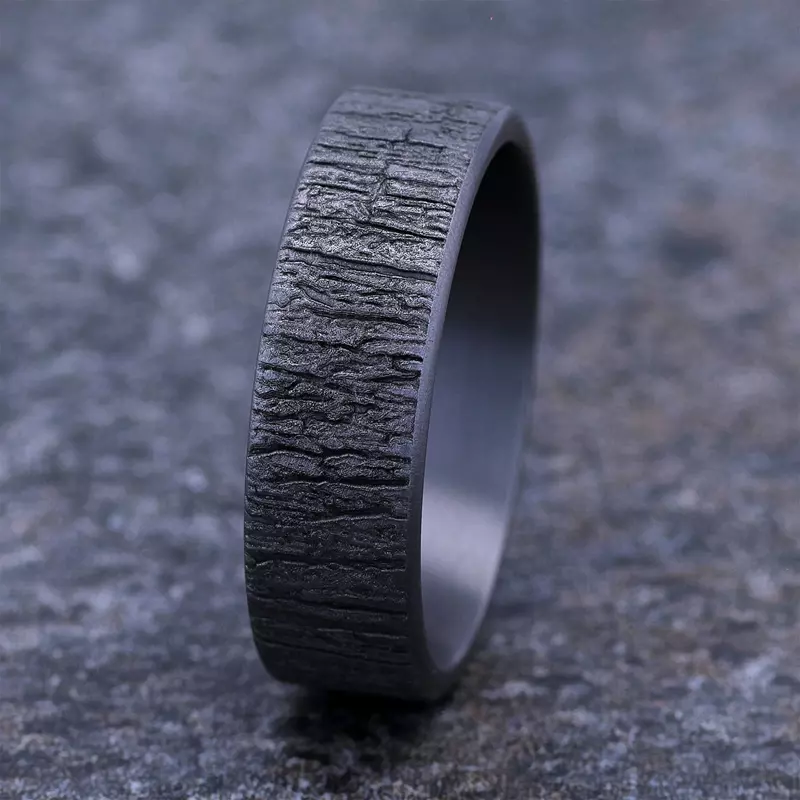 Tantalum Ridgebark Tantalum Comfort-Fit Band (7mm)