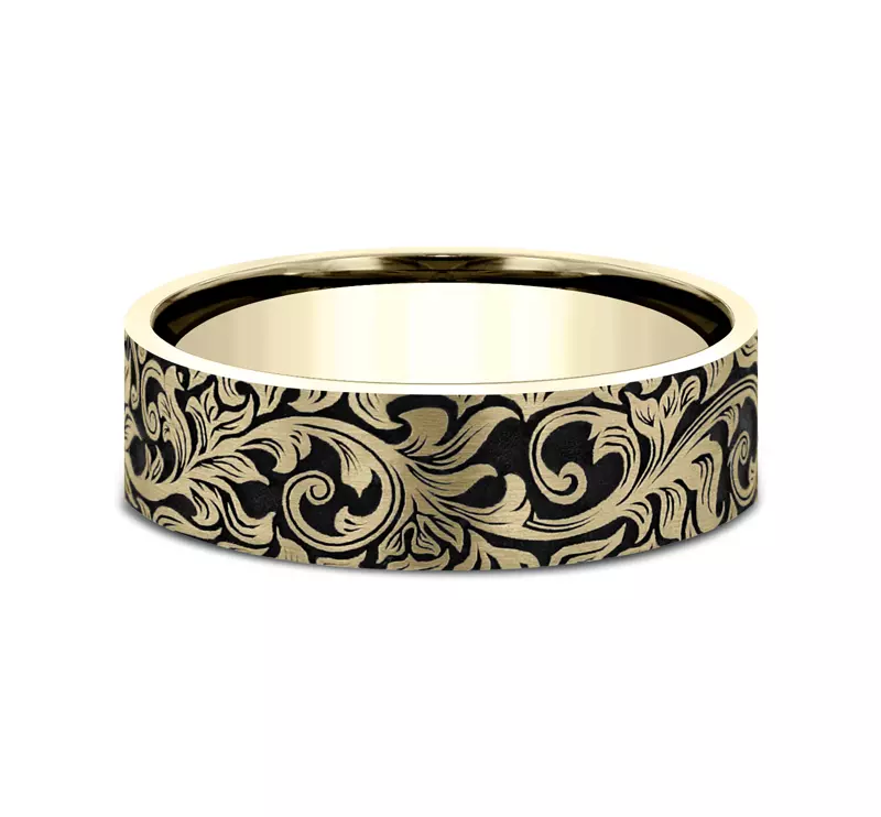 Nightfall Engraved Flat Comfort-Fit Band (8mm)