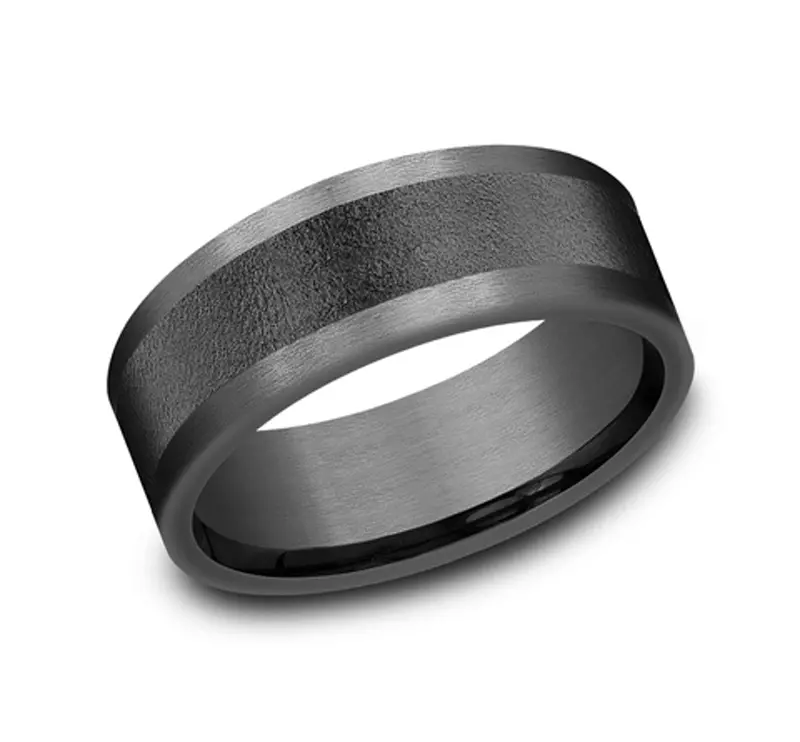 Tantalum Midnight Wirebrush Comfort-Fit Band (8mm)