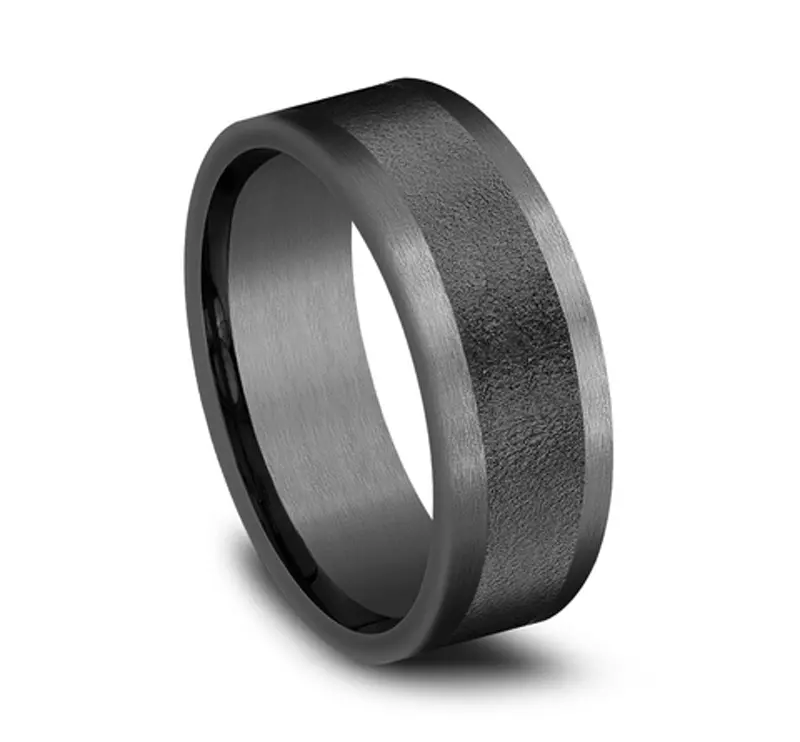 Tantalum Midnight Wirebrush Comfort-Fit Band (8mm)