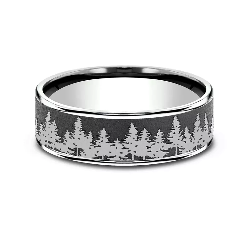 Timberline Engraved Comfort-Fit Band (7.5mm)